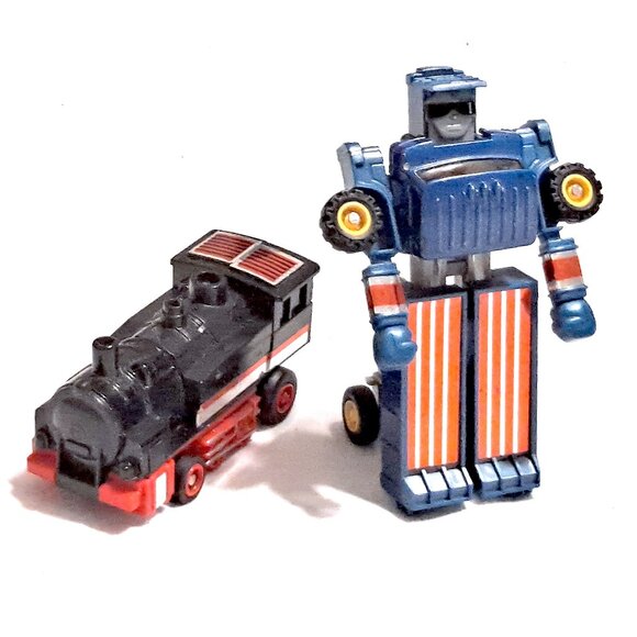 Vintage 1984 GoBot Toys Blue Dump Truck Robot and Red/Black Transformer Train - Picture 2 of 16